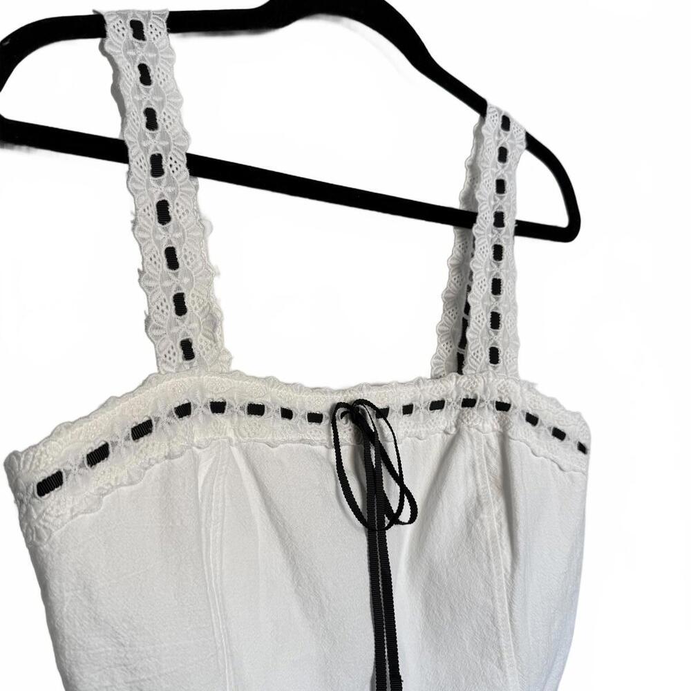 White Flirty Coquette Crop Tank Top - Picture 3 of 4